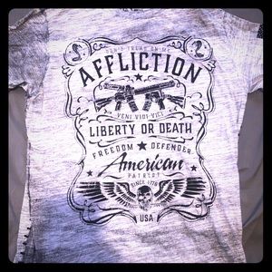 Affliction Graphic Tee. Large. Heavy stitching